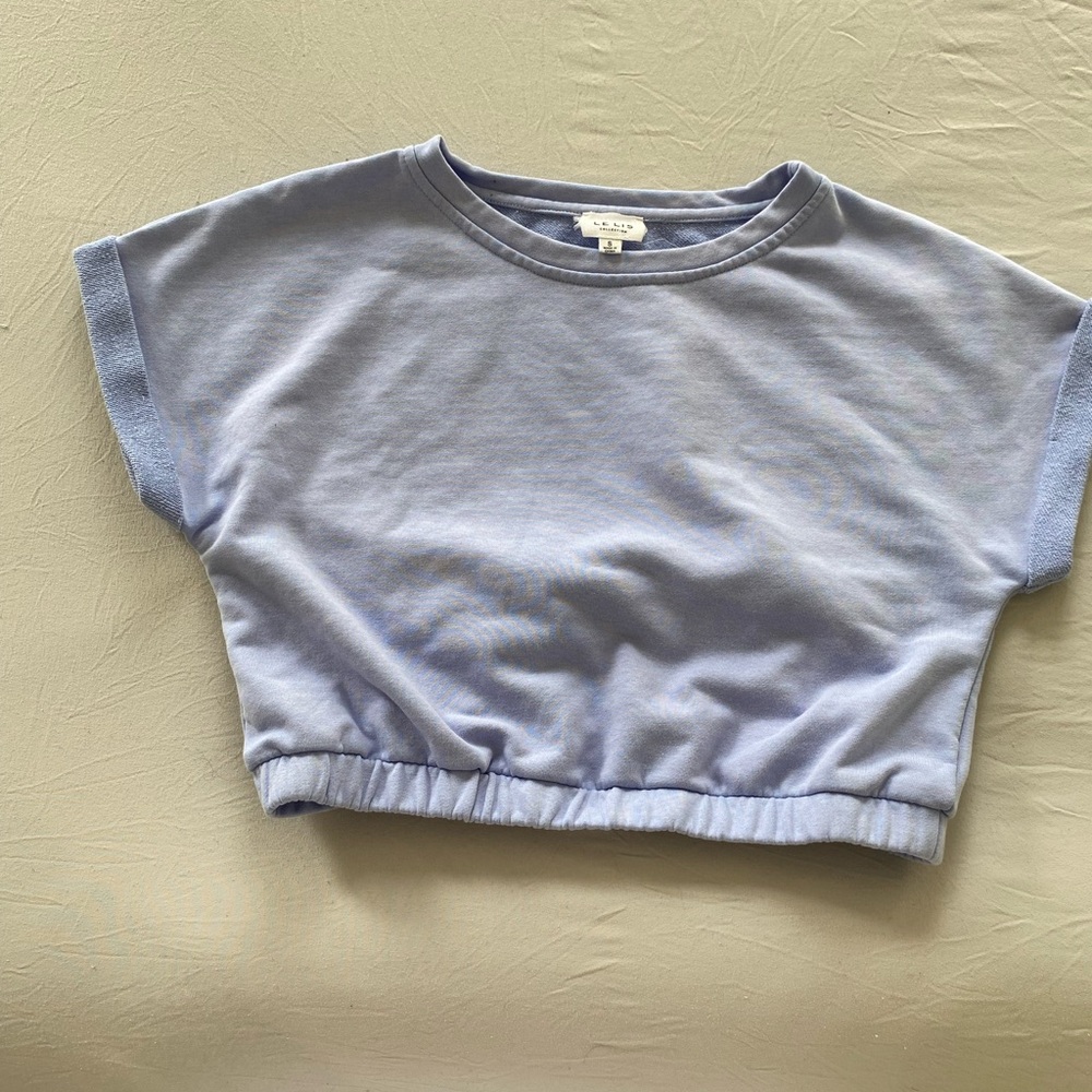 Light Blue Cropped Sweatshirt